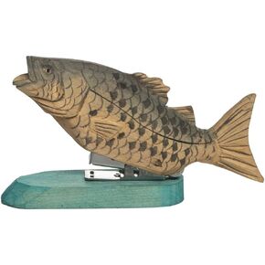Beachcombers 8" Wood Fish Stapler Orange