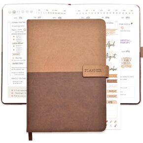 Weekly Planner Brown Leather