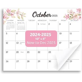 Magnetic Calendar for Refrigerator, 10"x 8" Fridge Calendar from JAN. 2024- DEC. 2025,Paper Calendar 2024-25 Prefect for Planning and Organizing Your Life（Flower）