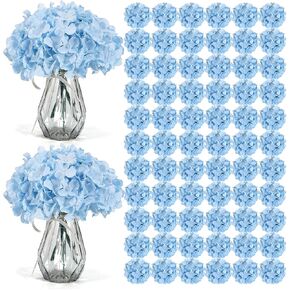 Auihiay 104 PCS Artificial Hydrangea Flowers, Silk Hydrangea Artificial Flowers Heads with Stems, Full Hydrangea Flowers for Wedding Centerpieces, Home Garden Party Decor (Ivory)