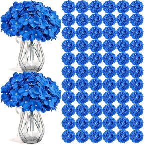 Auihiay 104 PCS Artificial Hydrangea Flowers, Silk Hydrangea Artificial Flowers Heads with Stems, Full Hydrangea Flowers for Wedding Centerpieces, Home Garden Party Decor (Ivory)