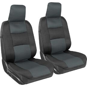 BDK EasyFit Car Seat Covers for Front Seats, Black – Front Seat Cover Set with Integrated Headrest Cover, Quick Slip-On Installation, Fits Most Car Truck Van SUV