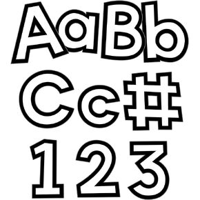 Carson Dellosa 219-Piece 4 Inch Black and White Cutout Letters for Bulletin Boards, Numbers, Punctuation, Symbols and More, White Classroom Letters for Bulletin Board