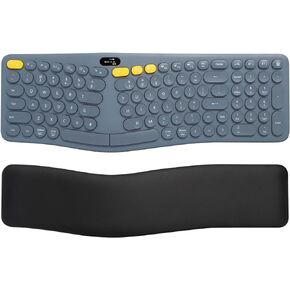 لوحة مفاتيح كمبيوتر لاسلكية مريحة بتقنية البلوتوث 2.4G مع مسند معصم مبطن، لوحة مفاتيح منفصلة مريحة للآلة الكاتبة، 104 مفاتيح مدمجة ولوحة مفاتيح مستديرة لطيفة لأنظمة Mac/Windows in Kuwait
