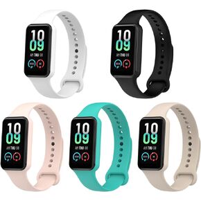 FitTurn 5 Pack Bracelet Band Compatible With Amazfit Band 7/Band7 Adjustable Comfortable Sport Replacement Strap Wristband for Women Men