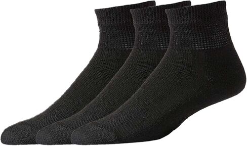 Diabetic Ankle/Quarter Cotton Socks Experience Comfort and Support Non-Binding Wide Top Perfect for Men (3 Packs) in Saudi Arabia