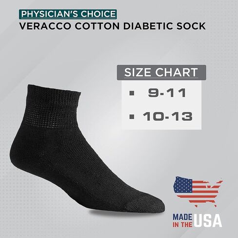 جوارب قطنية لمرضى السكري للكاحل/الربع توفر الراحة والدعم، جزء علوي واسع غير مربوط مثالي للرجال (3 عبوات) in Kuwait