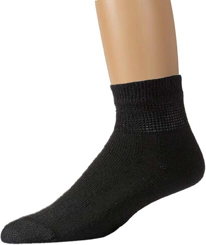 جوارب قطنية لمرضى السكري للكاحل/الربع توفر الراحة والدعم، جزء علوي واسع غير مربوط مثالي للرجال (3 عبوات) in Kuwait