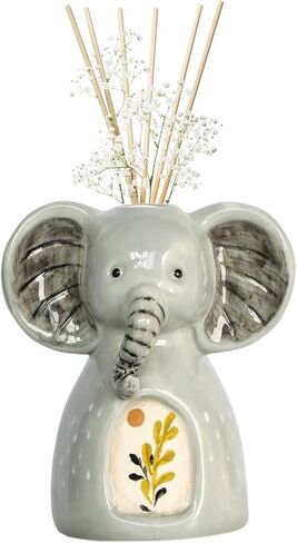 زجاجات ناشرة أعواد القصب الخزفية الفارغة: 10.14 أونصة/300 مل، أوعية ناشرة للزيوت العطرية قابلة لإعادة الملء، إكسسوارات العطور، مجموعات ناشرة أعواد بديلة يمكنك صنعها بنفسك، حرف مزهرية زهرية بنمط أسد رائع in Kuwait