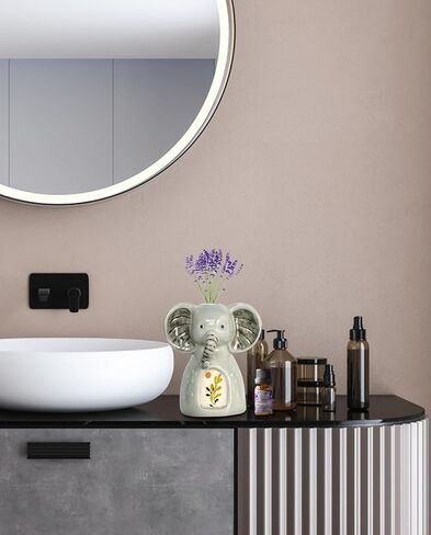 زجاجات ناشرة أعواد القصب الخزفية الفارغة: 10.14 أونصة/300 مل، أوعية ناشرة للزيوت العطرية قابلة لإعادة الملء، إكسسوارات العطور، مجموعات ناشرة أعواد بديلة يمكنك صنعها بنفسك، حرف مزهرية زهرية بنمط أسد رائع in Kuwait