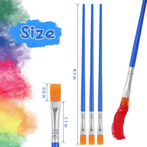 Paint Brushes Bulk, 50 Pcs Nylon Hair Paint Brushes for Acrylic Painting, Craft Paint Brushes Set for Kids Watercolor Face Canvas Painting (Flat) in Saudi Arabia
