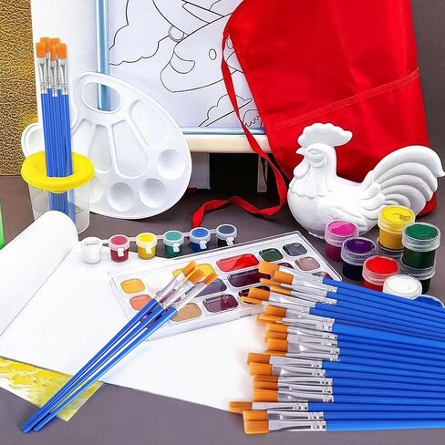 Paint Brushes Bulk, 50 Pcs Nylon Hair Paint Brushes for Acrylic Painting, Craft Paint Brushes Set for Kids Watercolor Face Canvas Painting (Flat) in Saudi Arabia