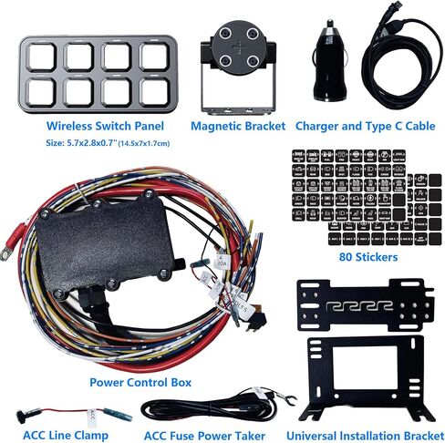 8 Gang Wireless Remote Control Switch Panel 12v Waterproof Power Control Box with Toggle Momentary Pulsed Universal for Truck Marine Trailer RV SUV ATV UTV Campervan in Saudi Arabia