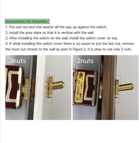 Retro Interior Light Switch ON-Off Set, Switch Plate, Toggle Switch 15A, 250V, AC, 2Pin (White 002) in Saudi Arabia