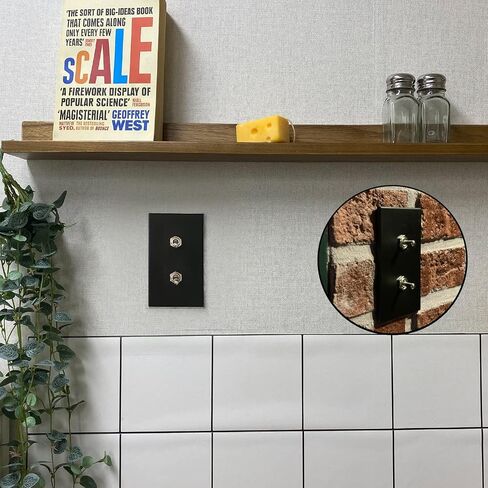 Retro Interior Light Switch ON-Off Set, Switch Plate, Toggle Switch 15A, 250V, AC, 2Pin (White 002) in Saudi Arabia