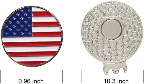 علامة كرة الجولف بعلم الولايات المتحدة الأمريكية مقاس 0.96 بوصة مع مشبك قبعة مغناطيسي للنساء لاعب الجولف المناسب لملاعب الجولف in Kuwait