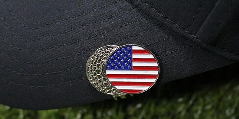 علامة كرة الجولف بعلم الولايات المتحدة الأمريكية مقاس 0.96 بوصة مع مشبك قبعة مغناطيسي للنساء لاعب الجولف المناسب لملاعب الجولف in Kuwait