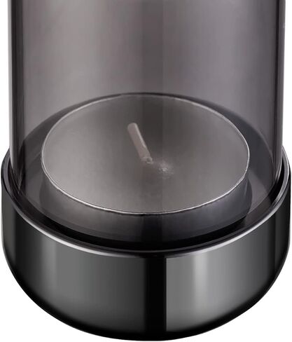 Tealight Candle Holder Black Tea Candle Holder Cylinder Glass for Standard Tea Light Birthday Party Table DIY Decor Pack of 4, Black Nickel Base+Black Glass in Saudi Arabia