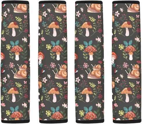 WELLFLYHOM الفطر القواقع اكسسوارات السيارات حزام الأمان يغطي للنساء مقعد السيارة حزام وسادة الكتف الأشرطة منصات لينة الراحة حزام الأمان منصات يغطي العالمي صالح الشاحنات سيارات الدفع الرباعي فان سيدان in Kuwait