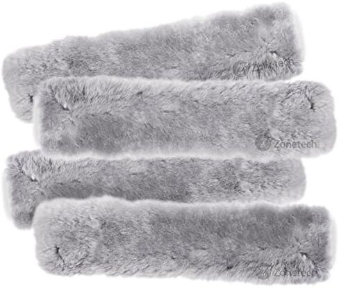 Zone Tech Car Seat Belt Comfortable Soft Shoulder Pad - 4-Pack Lush Gray Premium Quality Seat Belt Comfortable Soft Shoulder Pad in Saudi Arabia
