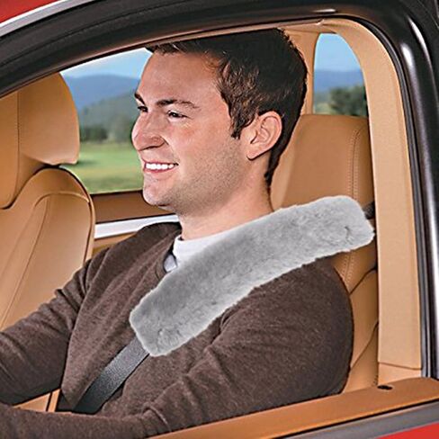 Zone Tech Car Seat Belt Comfortable Soft Shoulder Pad - 4-Pack Lush Gray Premium Quality Seat Belt Comfortable Soft Shoulder Pad in Saudi Arabia