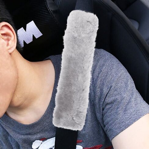 Zone Tech Car Seat Belt Comfortable Soft Shoulder Pad - 4-Pack Lush Gray Premium Quality Seat Belt Comfortable Soft Shoulder Pad in Saudi Arabia
