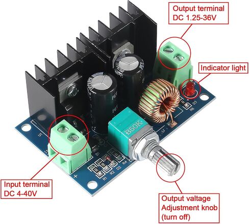 XH-M401 XL4016E1 8A 200 واط PWM قابل للتعديل 4-40 فولت إلى 1.25-36 فولت تيار مستمر تنحى محول فرق الجهد وحدة الطاقة (مجموعة 1 + 1 قطعة) in Saudi Arabia