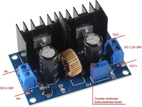XH-M401 XL4016E1 8A 200 واط PWM قابل للتعديل 4-40 فولت إلى 1.25-36 فولت تيار مستمر تنحى محول فرق الجهد وحدة الطاقة (مجموعة 1 + 1 قطعة) in Saudi Arabia