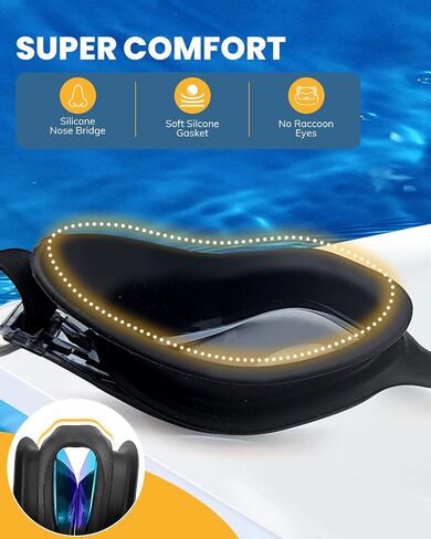 Swimming Goggles 2 Pack, Professional Anti Fog No Leaking UV Protection Wide View Swim Goggles for Women Men Adult Youth in Saudi Arabia