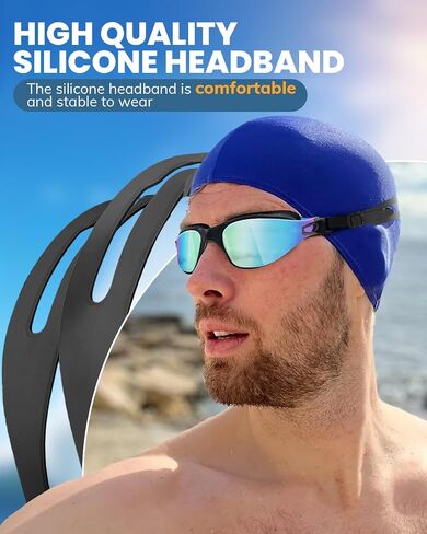 Swimming Goggles 2 Pack, Professional Anti Fog No Leaking UV Protection Wide View Swim Goggles for Women Men Adult Youth in Saudi Arabia