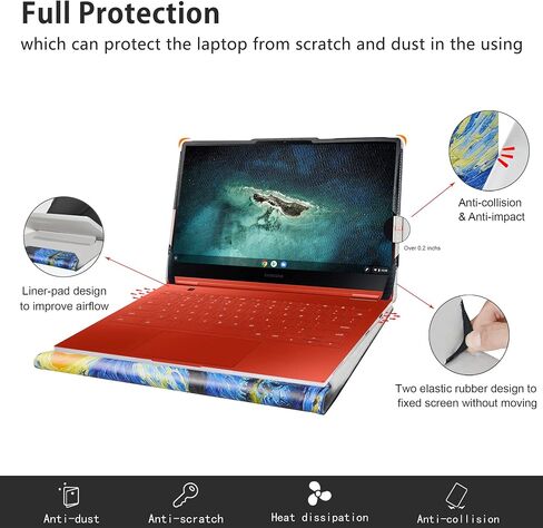 حافظة حماية Alapmk لـ 13.3 بوصة Samsung Galaxy Book3 360 13/Galaxy Book2 Pro 360 13 NP930QED/Galaxy Book2 360 13 NP730QED/Galaxy Chromebook 13 XE930QCA/Galaxy Book Pro 360 13 NP930QDB، ليلة مرصعة بالنجوم in Kuwait