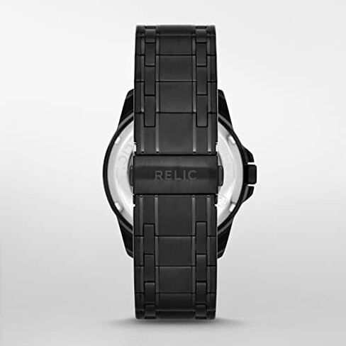 Relic by Fossil Men's Cameron Automatic Self-Winding Stainless Steel IP Skeleton Dial Watch, Color: Black (Model: ZR12110) in Kuwait