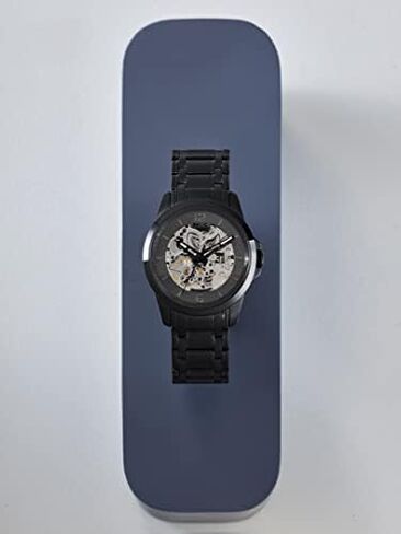 Relic by Fossil Men's Cameron Automatic Self-Winding Stainless Steel IP Skeleton Dial Watch, Color: Black (Model: ZR12110) in Kuwait