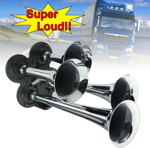 Air Horn Kit, 12V/24V 150dB Super Loud Train Horn for Truck, 4 Trumpet Train Horns kit for Vehicles Trucks Pickup Trains Cars Boats in Saudi Arabia