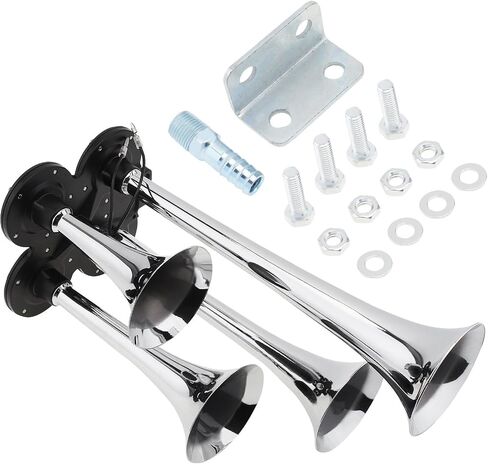 Air Horn Kit, 12V/24V 150dB Super Loud Train Horn for Truck, 4 Trumpet Train Horns kit for Vehicles Trucks Pickup Trains Cars Boats in Saudi Arabia