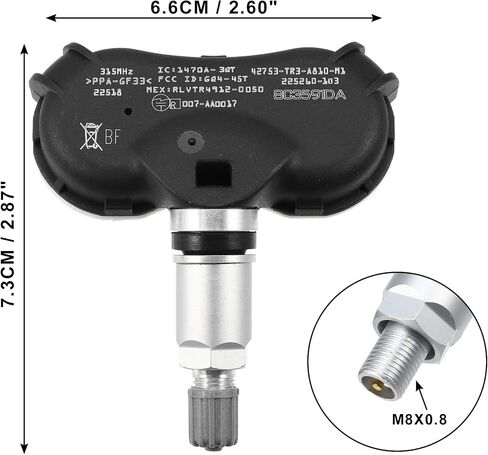 X AUTOHAUX 4Pcs 42753-TR3-A81 42753-SNA-A81 42753-SNA-A830-M1 Tire Pressure Monitoring System Sensor TPMS Sensor 315MHz for Honda Civic 2008-2013 in Saudi Arabia