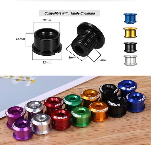 Single Chainring Bolts Aluminum Alloy M8 Crankset Single Chainwheel Bolts & Nuts Disc Screws of 5pcs in Kuwait