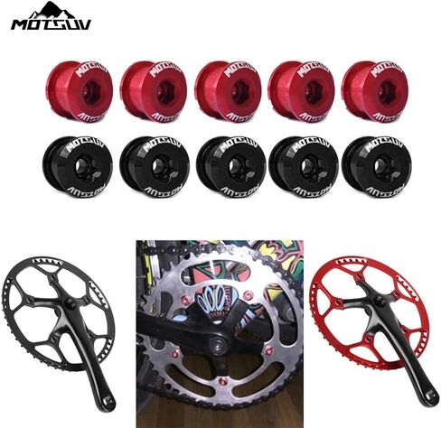 Single Chainring Bolts Aluminum Alloy M8 Crankset Single Chainwheel Bolts & Nuts Disc Screws of 5pcs in Kuwait