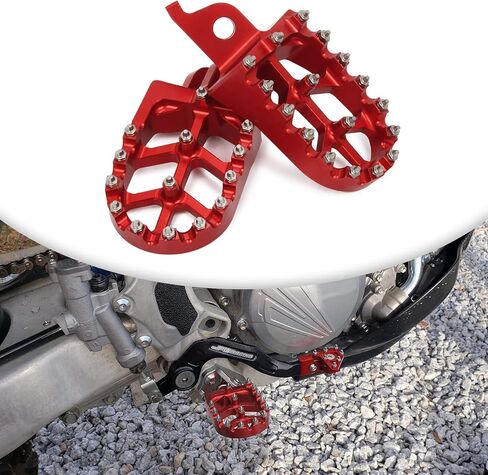 أوتاد قدم الدراجة النارية بدواسات مساند للقدمين لـ CR125R/250R، CRF150R/250R، CRF250L/300L، CRF250RALLY، CRF450R/450X، KX250F/450F والمزيد من الدراجات الترابية، أحمر in Kuwait
