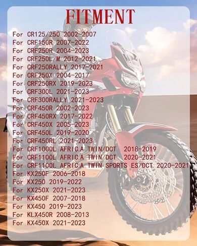 أوتاد قدم الدراجة النارية بدواسات مساند للقدمين لـ CR125R/250R، CRF150R/250R، CRF250L/300L، CRF250RALLY، CRF450R/450X، KX250F/450F والمزيد من الدراجات الترابية، أحمر in Kuwait