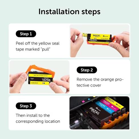 خراطيش حبر سوداء 962XL متوافقة مع طابعات HP 962 بالحبر الأسود عالية الإنتاجية مع طابعات HP OfficeJet Pro 9020 9018 9010 9012 9015e 9025e 9019 (عبوتان) in Kuwait