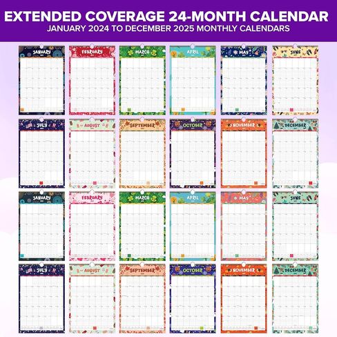 24 Months Wall Calendar Extra Large Jan 2024 to Dec 2025, 20x30in 2024 Wall Calendar Large, 20 x 30 Wall Calendar, Wall Calendar Large Paper Wall Calendar, Large Calendar Wall, 20x30 Wall Calendar in Saudi Arabia