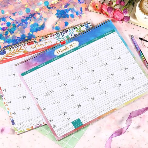 تقويم حائط 2024-2025 - تقويم حائط 2024-2025 من يوليو 2024 إلى ديسمبر 2025، 11.57 بوصة × 14.72 بوصة مع تاريخ جوليان، ورق سميك، غلاف مزدوج السلك in Kuwait