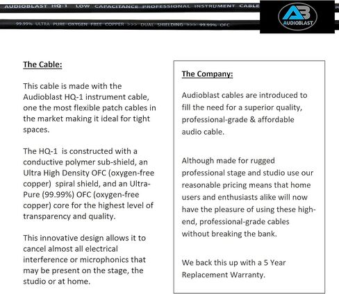 Audioblast - وحدتان - 9 بوصة - HQ-1 - فائق المرونة - مزدوج الحماية (100%) - كابل تصحيح دواسة تأثيرات آلة الجيتار مع مقابس TS مستقيمة مقاس ¼ بوصة (6.35 مم) وأحذية مزدوجة متداخلة in Kuwait