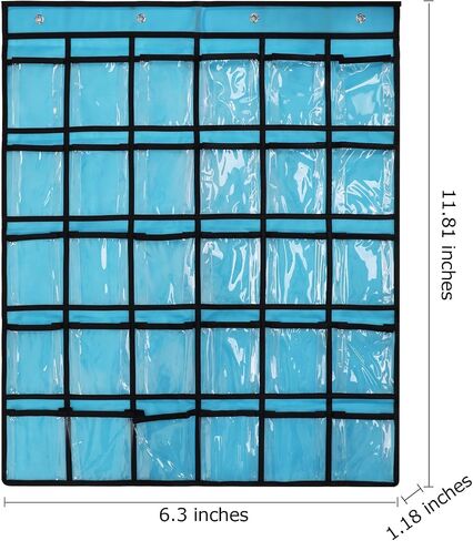 36 Clear Pockets Calculator Holder, Wall Door Hanging Organizer, Pocket Chart in Saudi Arabia