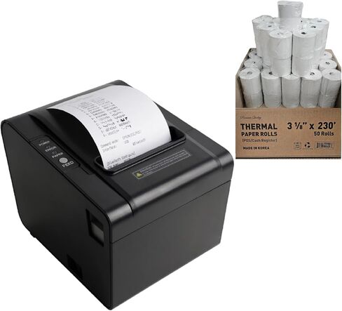 Rongta RP326, Black, POS Printer, 80mm USB Thermal Receipt Printer, Auto Cutter Support Cash Drawer, USB/Serial/Ethernet Interface for Windows/Mac/Linux, Do Not Square in Saudi Arabia