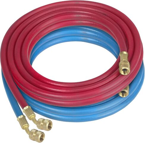 Robinair (68020) Enviro-Guard Hose Set with 1/4" Fittings - 20', Set of 2, Blue,Red in Saudi Arabia