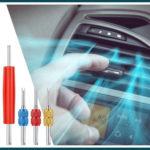20 قطعة من مجموعة صمامات تكييف الهواء الأساسية، مجموعة صمامات مكيف الهواء الأساسية R12 R134a صمام التبريد الأساسي مع أداة إزالة صمام الجذع الأساسية لنظام تكييف الهواء مجموعة أغطية سدادات منفذ الشحن in Saudi Arabia