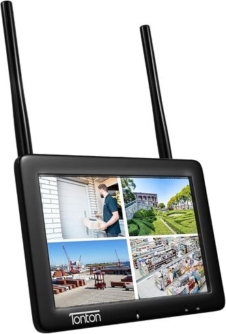 [صوت ثنائي الاتجاه وواي فاي مزدوج] نظام كاميرا أمان LCD محمول Tonton 2K 3MP لاسلكي مع شاشة لمس IPS مقاس 7 بوصات، طقم NVR 4CH، يدعم بطاقة SD بسعة تصل إلى 128 جيجابايت in Saudi Arabia