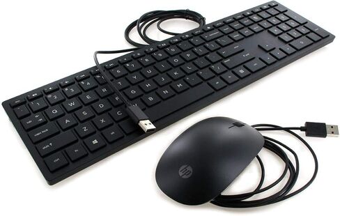 HP Lifestyle TPC-P001K 928923-001 لوحة مفاتيح USB سلكية للكمبيوتر الشخصي باللون الأسود مع ماوس in Saudi Arabia